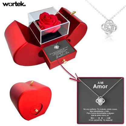 Rosa Artesanal Amor Infinito + Colgante 18K + Detalle Único · LoveEternal™