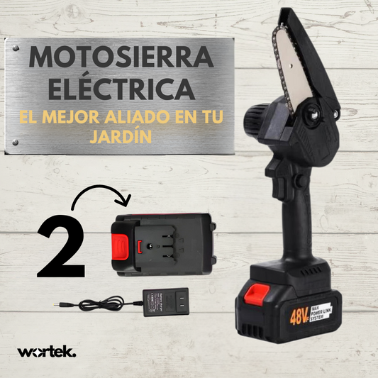 Motosierra de Mano Eléctrica | 2 Baterías 48V + Maletin GRATIS