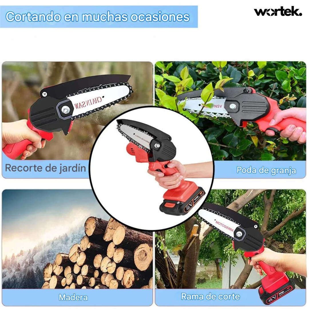 Motosierra de Mano Eléctrica | 2 Baterías 48V + Maletin GRATIS