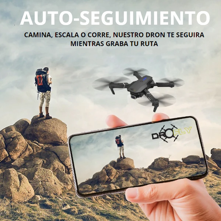 Drofly®️ - Dron con doble cámara Full HD 4K (+2 Baterías y Maletín GRATIS)